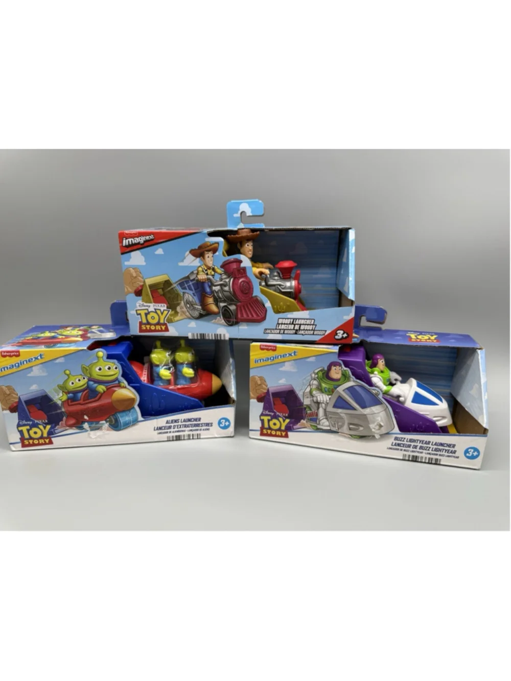 Fisher-Price Imaginext Toy Story Launcher Lot of 3 - Woody, Buzz, & Aliens NIB